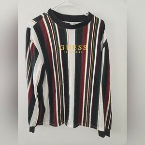 Guess Los Angeles Ashton Stripe Long Sleeve Shirt Mens Size Large Oversized